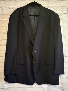 Jos. A. Bank Men's Navy Two-Button Blazer with Bronze Buttons